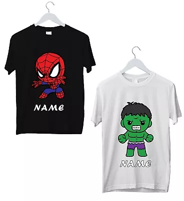 Buy Superhero Inspired T Shirt Spiderman Kids Captain America Hulk Personalized Tops • 11.99£