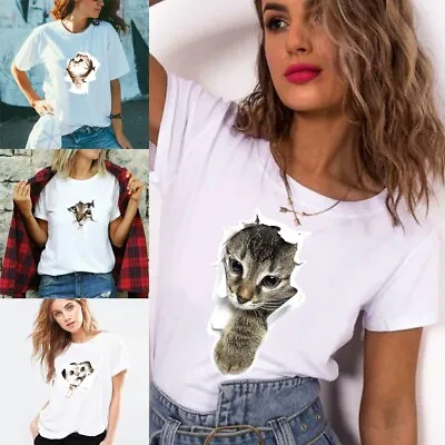 Buy Women's Plain Polo T-Shirt Ladies Short Sleeve Knitted Collar Casual Top T-Shirt • 5.99£