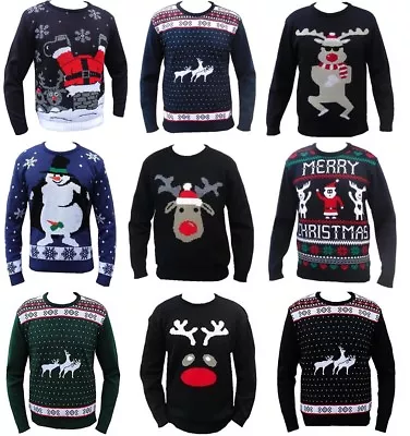 Buy New Knitted Mens Ladies Womens Funny Christmas Rude Jumper Sweater Santa Retro • 18.99£