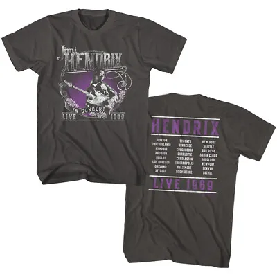 Buy Jimi Hendrix Live 1969 Concert Locations Double Sided Men's T Shirt Rock Merch • 45.08£
