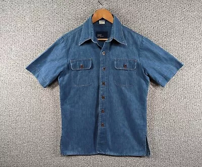 Buy KORET CITY BLUES Retro Women's Blue Denim Jeans Metal Button Shirt Jacket Size L • 17.55£
