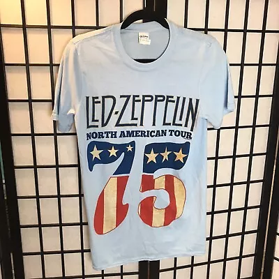 Buy Led Zeppelin T Shirt USA 75 Tour Band Logo Mens Size S • 9.79£