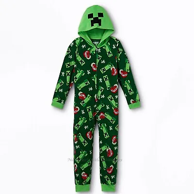 Buy MINECRAFT Pajamas Size 4-5 X-Small Boys Union Suit One Piece Creeper Costume NWT • 25.40£