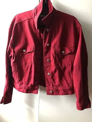 Buy Topshop Red Denim Jacket UK 10 • 15£