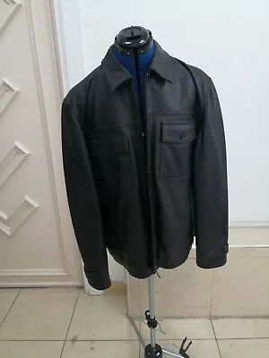 Buy Men Classic Leather Jacket Gents Vintage Black Casual Outfit Top Size Large UK  • 49.99£