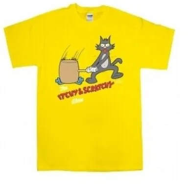 Buy Mens Loose Fit T-Shirt Extra Large, Itchy And Scratchy, Tee Shirt  • 11.95£