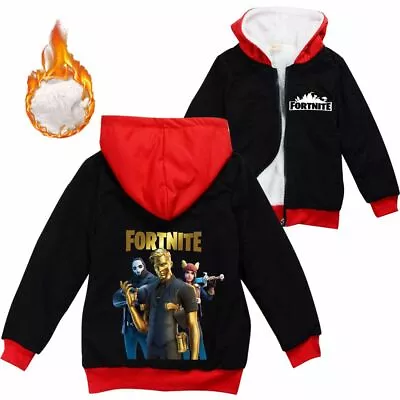 Buy Kids Fortnite Hooded Fleece Jacke Boys Girls Zip Warm Sweatshirt Age 3-12 Years • 15.65£