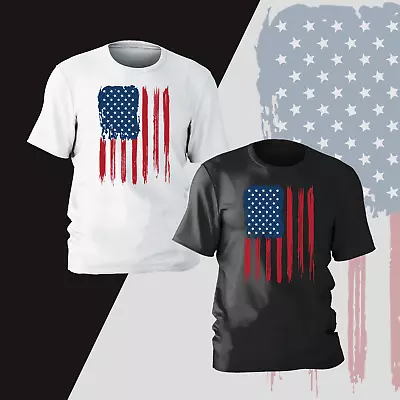 Buy USA America American Flag T-Shirt Tee 4th July Men Kids Top Gift Present Tee • 13.99£