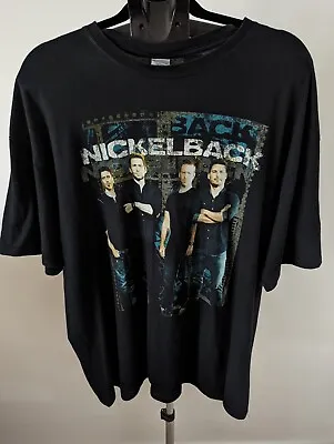 Buy Nickelback Concert Tour T-Shirt Black Cotton Short Sleeve Graphic 2015 Size 2XL • 20£