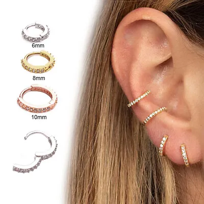 Buy Small Cartilage Earrings Tragus Piercing Jewelry Titanium Helix Cartilage Hoop • 3.23£