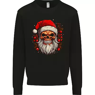 Buy Xmas Santa Skull Christmas Bah Humbug Biker Mens Sweatshirt Jumper • 16.99£