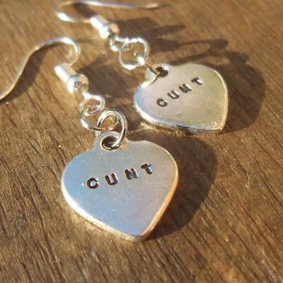 Buy Silver Earrings C Word Funny Rude Offensive Jewellery Gifts For Her Unique Cool • 11.99£
