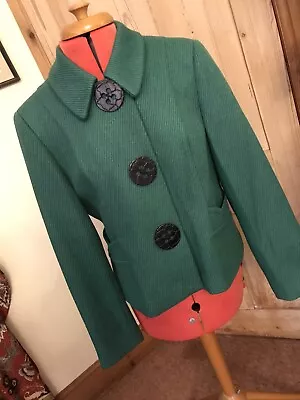 Buy Gorgeous Vintage Style Emerald Green Jacket Short Fitted Tailored M & S 14 Wool  • 30£