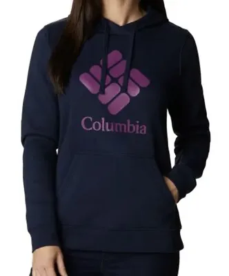 Buy New With Tags - Columbia Woman's Trek Graphic Hoodie Navy/Purple Size Medium • 28.49£