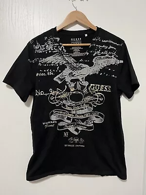 Buy Guess Black V Neck Tee Womens Size Large Peace Unity & Hope Save Big • 15.04£
