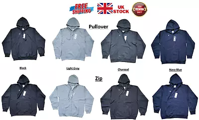 Buy Mens Zip Up Hoodie Pullover Zipped Hoody Fleece Plain Sweatshirt Hooded M-5XL • 12.99£