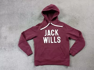 Buy Jack Wills Hoodie Womens Burgundy Red Drawstring Pullover Hoodie Size 10 • 12.51£