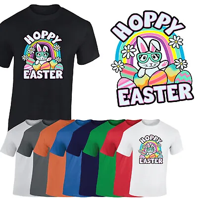 Buy Hoppy Easter Bunny Rabbit Easter Eggs Mens T-Shirt Funny 2024 Unisex Gift Tshirt • 8.99£