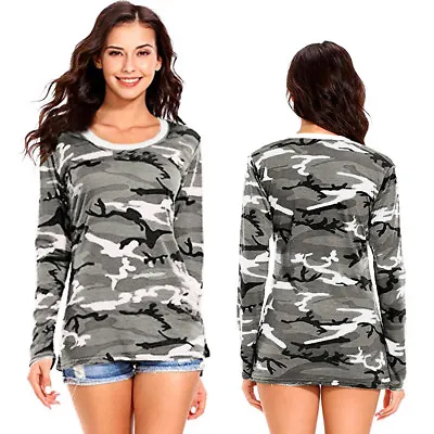 Buy Womens Camouflage Tops Plus Sizes Ladies Casual T Shirts Dress Army Military UK  • 10.99£