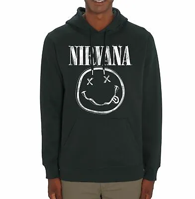 Buy Official Nirvana Classic Smiley Adults Unisex Black Hoodie • 28.99£
