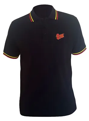 Buy David Bowie Flash Logo Black Polo Shirt OFFICIAL • 16.29£