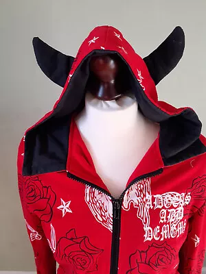 Buy Unique Angel And Devil Hoodie - Bought In Japan - Red / White / Black - 10/12 • 8.99£