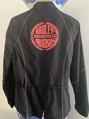 Buy HARLEY DAVIDSON Woman Soft Shell Black Motorcycle Jacket M Brand New • 20£