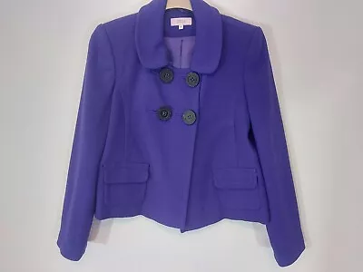 Buy Women's Double Breasted M&S Long Sleeves Ladies Blazer Jacket Purple Size UK 12 • 12.99£