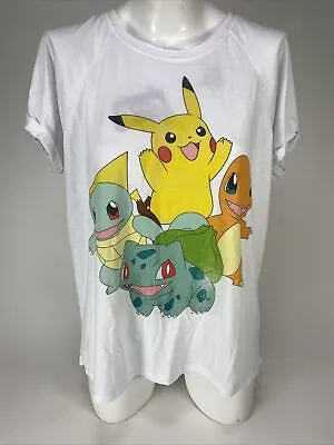 Buy Womens Pokemon Shirt/Lounge/Sleep Shirt XL (1x) Pikachu Squirtle Eevee • 9.65£