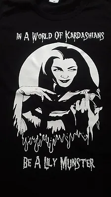 Buy Lily Muster T-shirt, Kardashians, Slayer, Horror, The Cure, Wednesday 13,goth • 10.25£