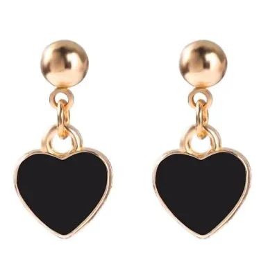 Buy Women's Girl's Black Gold Heart Party Drop Dangle Earrings Fashion Jewellery  • 3.99£
