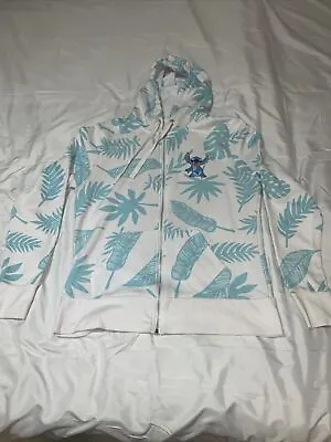 Buy Disney Parks Stitch Aloha Hawaiian Hooded Sweatshirt Adult LRG Limited Edition • 37.58£