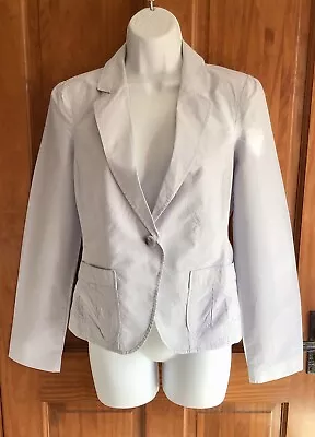 Buy JACKROY Women’s Light Blue & White Stripe Long Sleeve Light Jacket - Size 10 • 6.50£