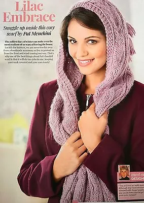 Buy KNITTING PATTERN Ladies Cable Patterned Hooded Scarf Hood Wrap Stylecraft Chunky • 2.30£