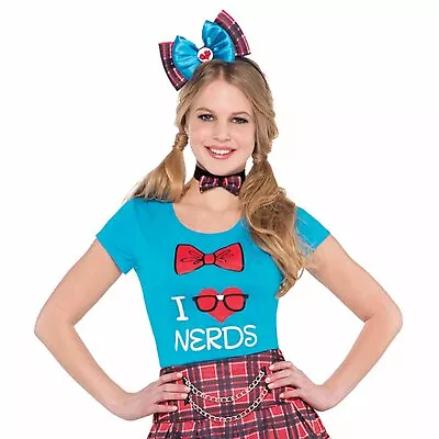 Buy I LOVE NERDS T-Shirt Heart Blue Adult One Size Fits Most Halloween Costume Tee • 9.64£