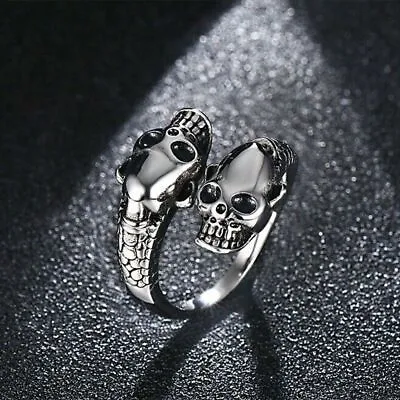 Buy Jewelry Finger Stainless Skull Head Ring Cool Men's Boy Biker Punk Style • 3.07£