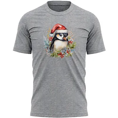 Buy Christmas Penguin Wreath Mens T Shirt Shirt Dog Owner Him Xmas Festive Animal... • 14.99£