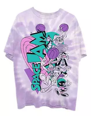 Buy Space Jam T Shirt Retro Squad New Official Unisex Pink Dip Dye • 19.95£