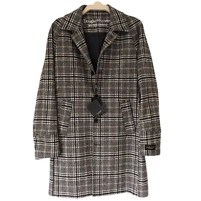 Buy Douglas Hayward Tartan Check Plaid Wool Overcoat Jacket Size UK M EU 50 • 149.99£