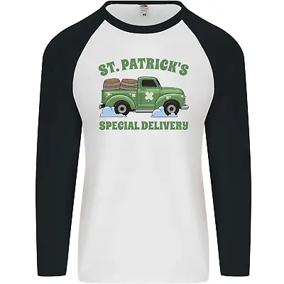 Buy St Patricks Beer Delivery Funny Alcohol Guiness Mens L/S Baseball T-Shirt • 9.99£