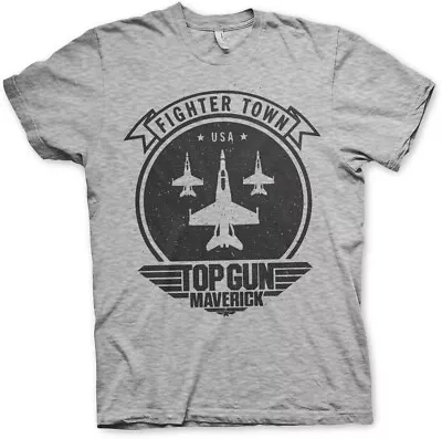 Buy Top Gun Maverick Fighter Town T-Shirt Heather-Grey • 18.54£