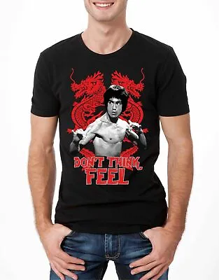 Buy Bruce Lee T-shirt Don't Think Feel Dragon Official Enter The Dragon Retro China • 9.99£