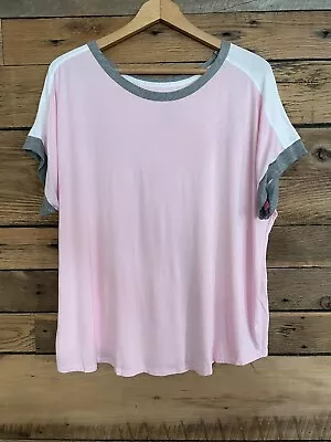Buy Womens Secret Treasures Sleep T Shirt Sz XL 16-18 Pink, White, Gray EUC • 7.32£