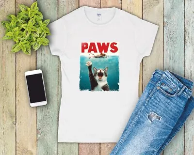 Buy Paws Funny Cat Ladies Fitted T Shirt Sizes Small-2XL • 12.49£
