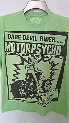 Buy Dare Devil Rider Green T-shirt Size Large Motif Front Only • 10£