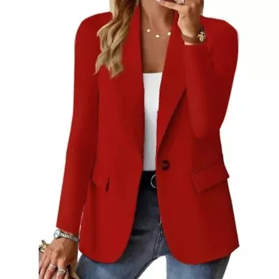 Buy Women's Blazers Jacket Elegant Office Coat Formal Autumn Winter Slim Solid New • 19.55£