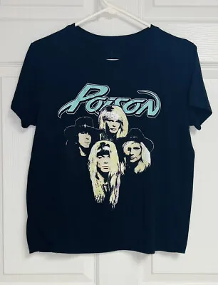 Buy Women's Teen Juniors POISON T-shirt  Band Tee Large Heavy Metal 1980's • 11.81£