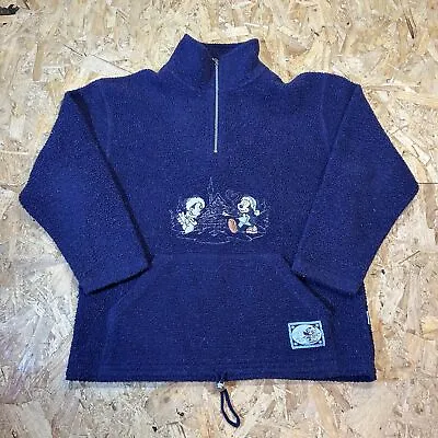 Buy Vintage Disney Christmas Mickey Mouse Sherpa Fleece Jacket S • 24.99£