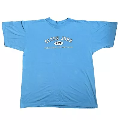 Buy Vintage Elton John Songs From The West Coast 2002 T-Shirt Redwood Blue Size L • 28.99£