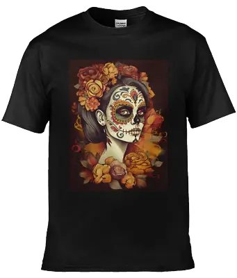 Buy Day Of The Dead Design 8of 24 Soft Style Tshirt Sugar Skull • 16£